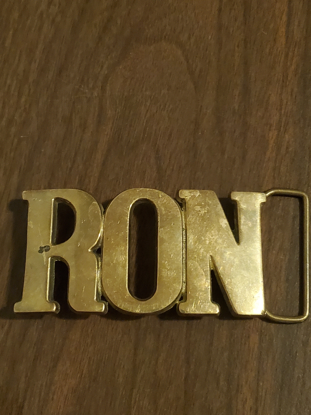 RON Solid Brass Letter Belt Buckle - Men's Accessory
